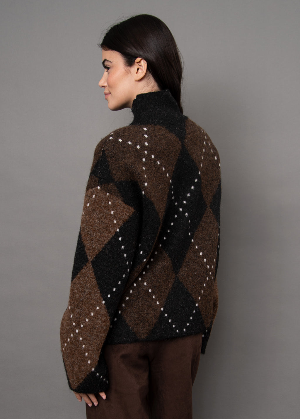 Amora Long Sleeve Pullover Brown/Black