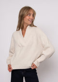 Quinlan Long Sleeve Shawl - Pearl