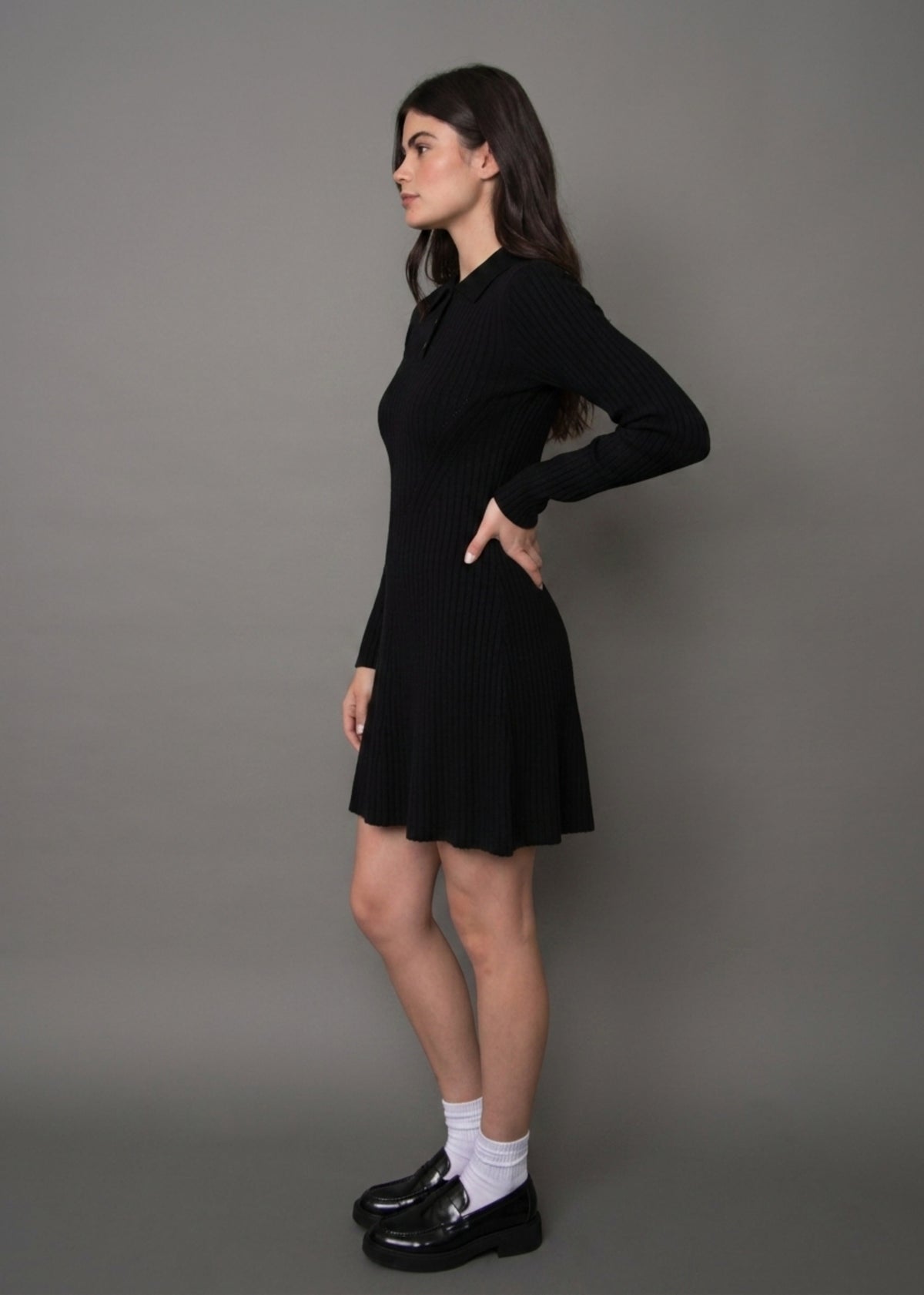 Poppaca Long Sleeve Dress - Black