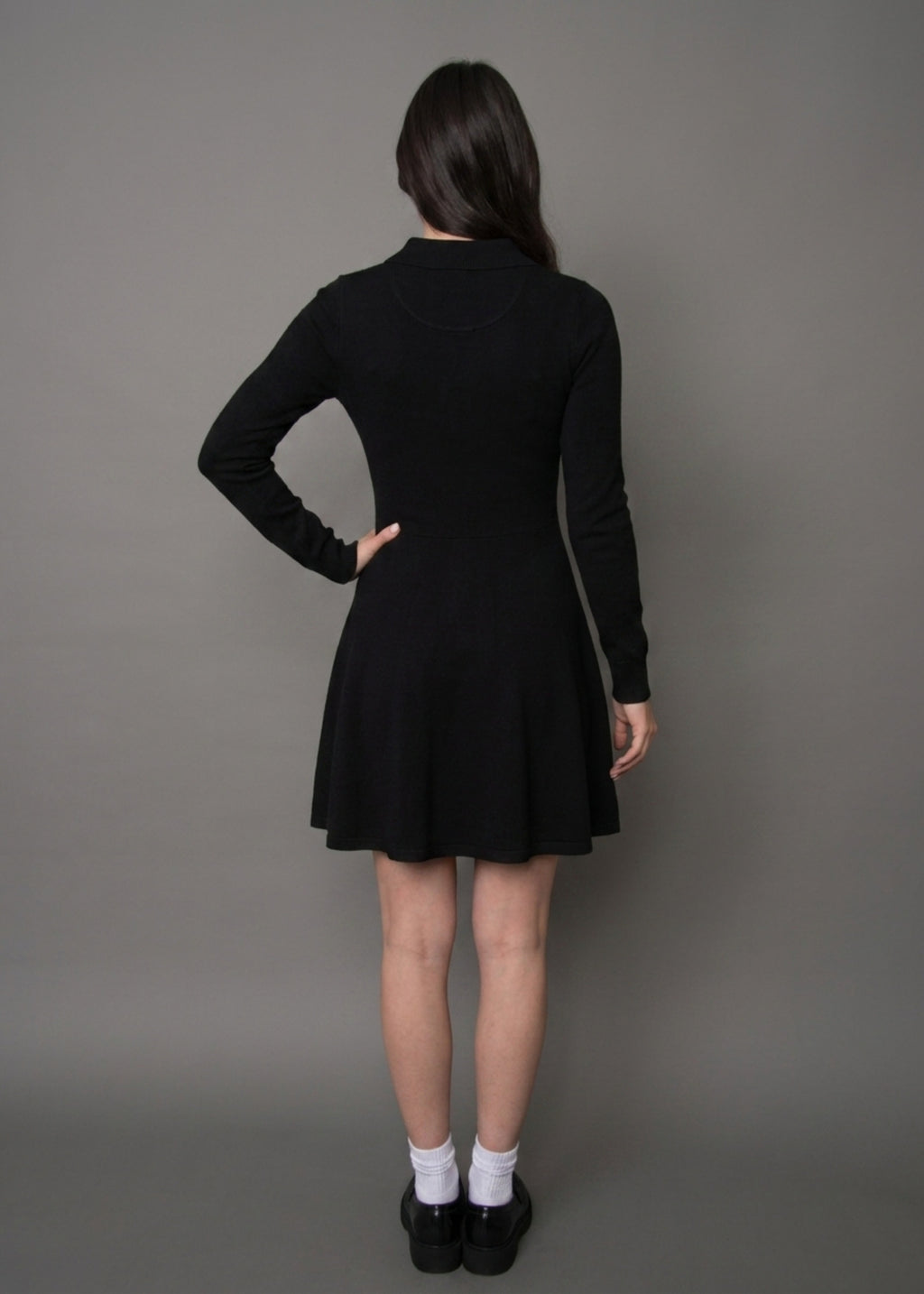 Poppaca Long Sleeve Dress - Black