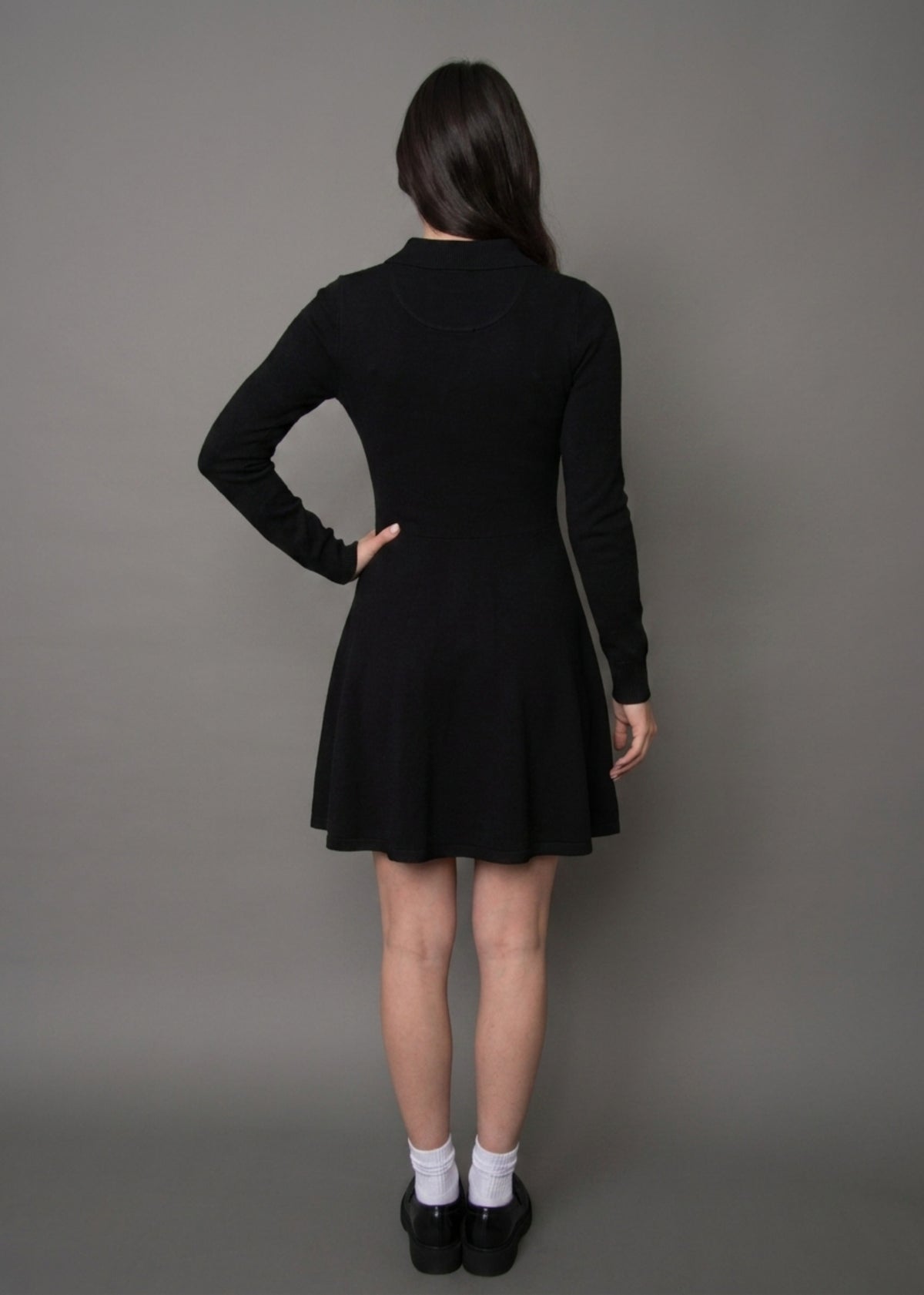 Poppaca Long Sleeve Dress - Black