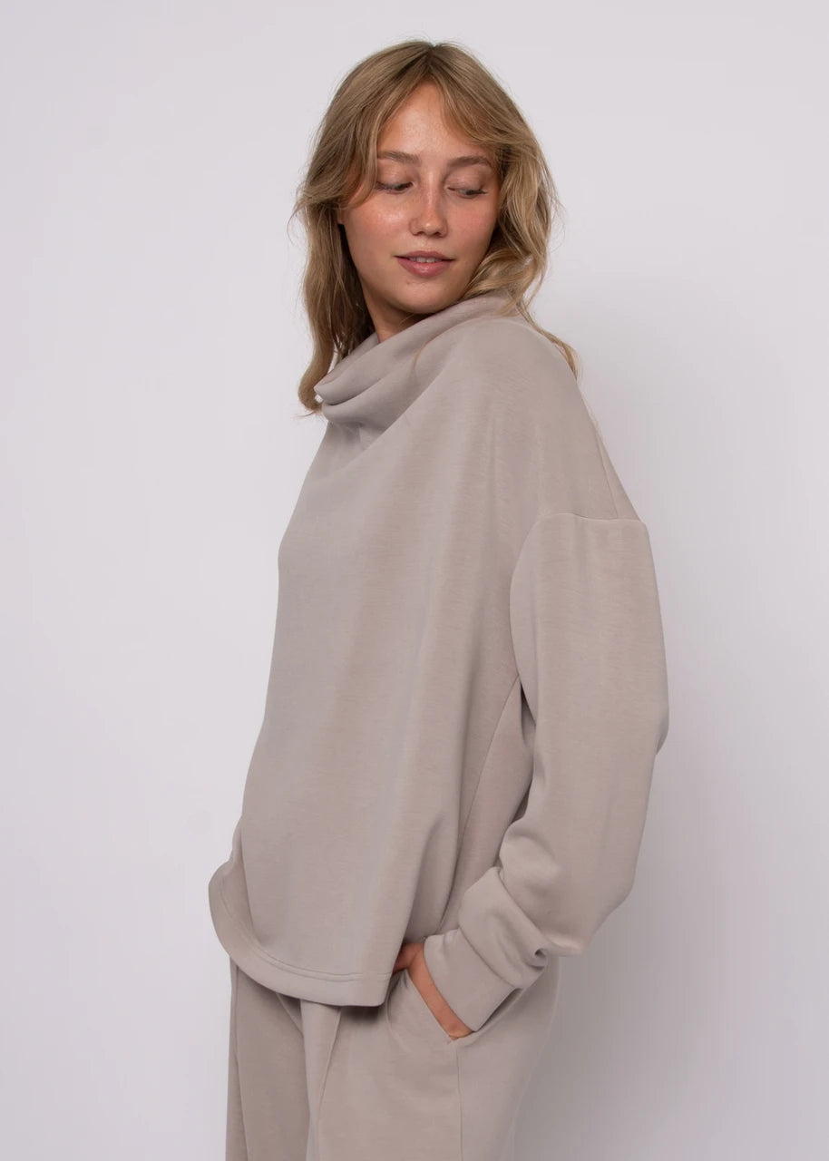 FREIZA SOFT KNIT FUNNEL NECK PULLOVER