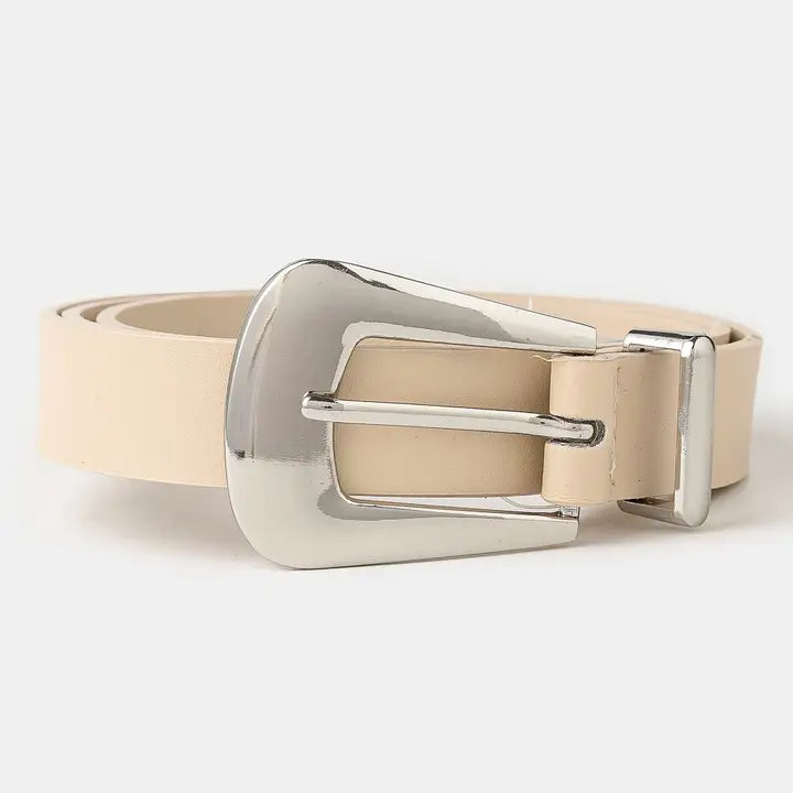 Bulky Buckle Vegan Leather Belt