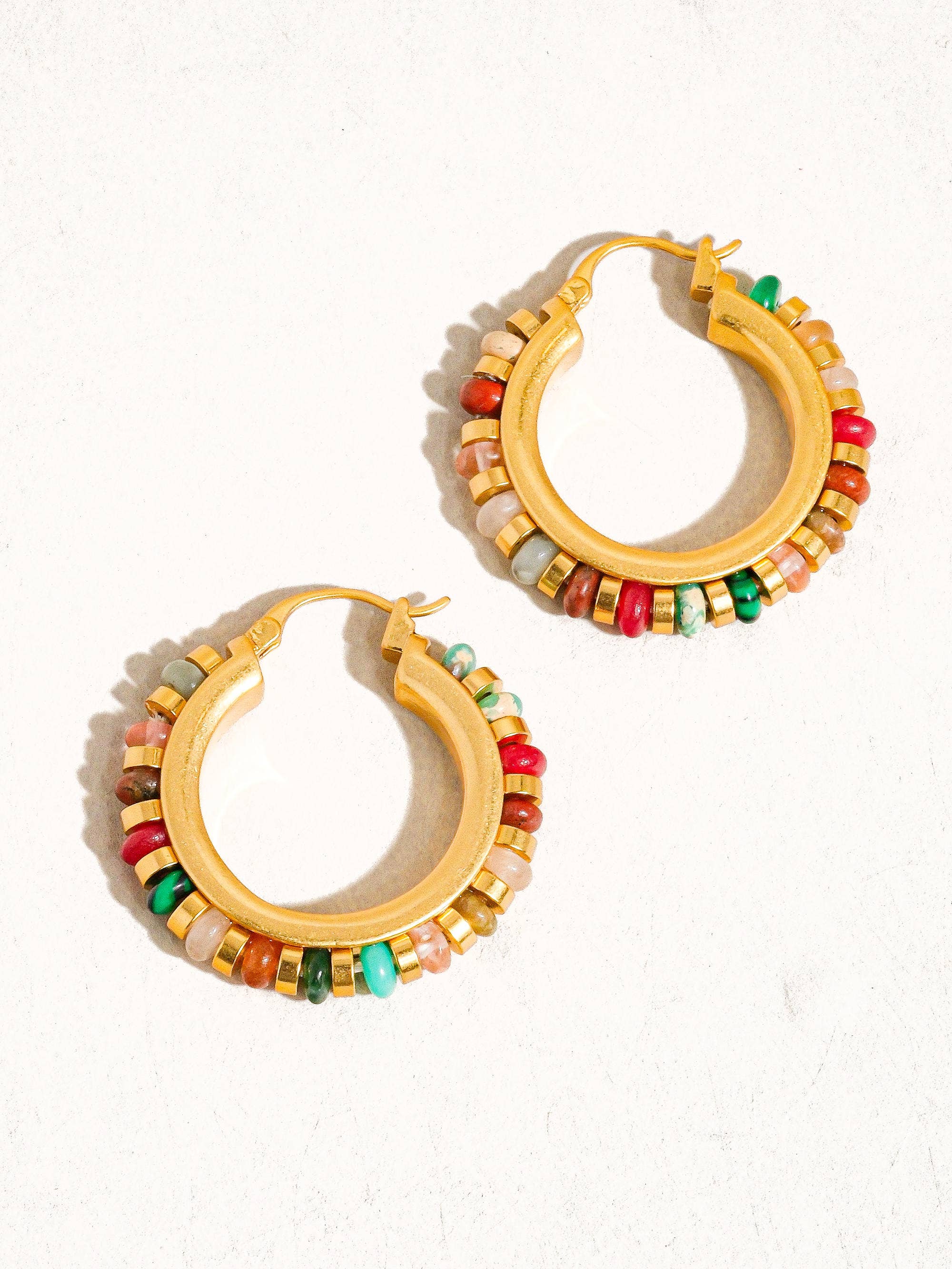 Capri 18K Gold Earring: Multi-Colored