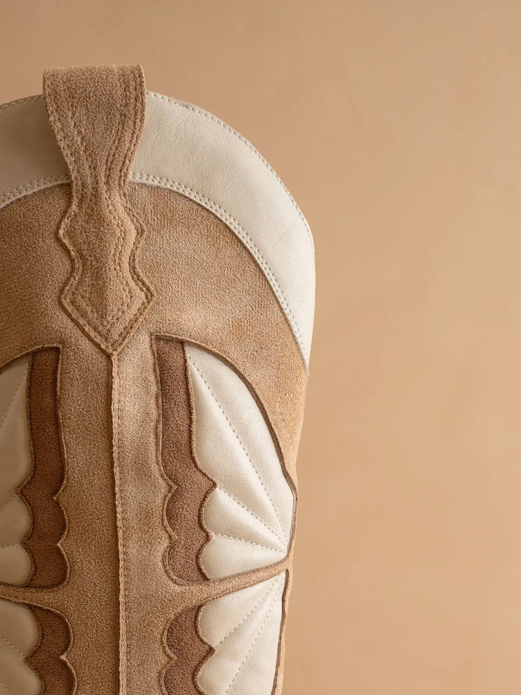 The Fairy | Almond Western Boot in Suede with Inlay
