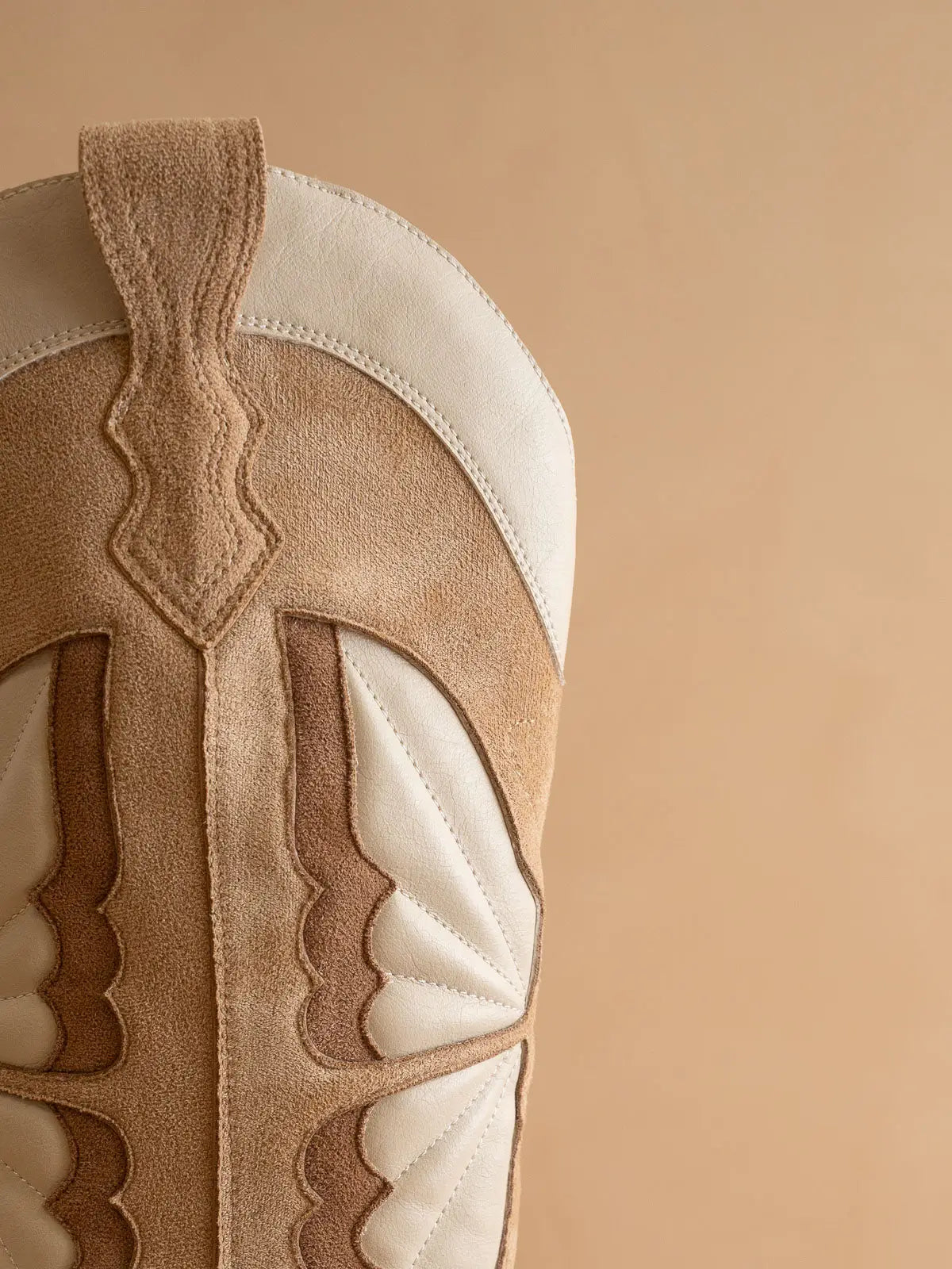 The Fairy | Almond Western Boot in Suede with Inlay