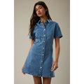 Denim Mini Dress with Short Sleeve