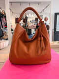 Inzi Handbag Genuine Leather Tan