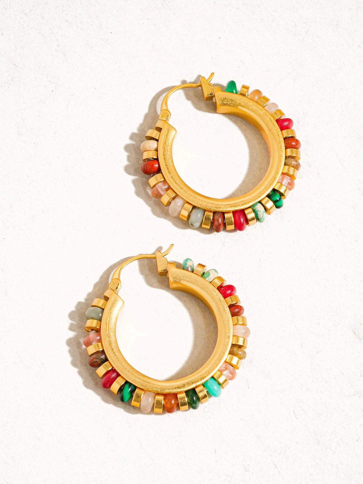Capri 18K Gold Earring: Multi-Colored