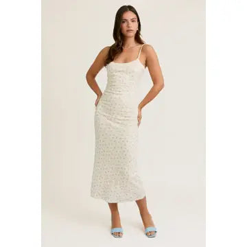 LE LIS Floral sweater midi dress