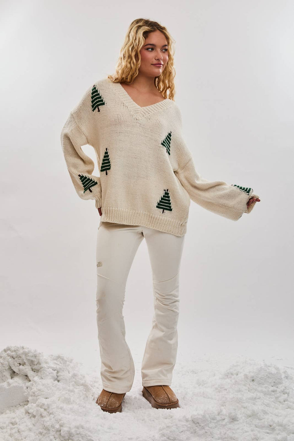 Le Lis - CHUNKY KNIT SWEATER - Pine Tree