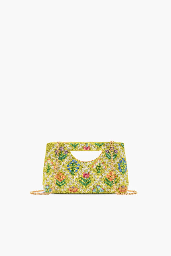 MOD GARDEN GEO FLORAL BEADED CLUTCH