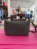 Inzi Faux Suede Woven Crossbody Grey