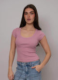 KENDRA SCOOP NECKSLEEVE TOP