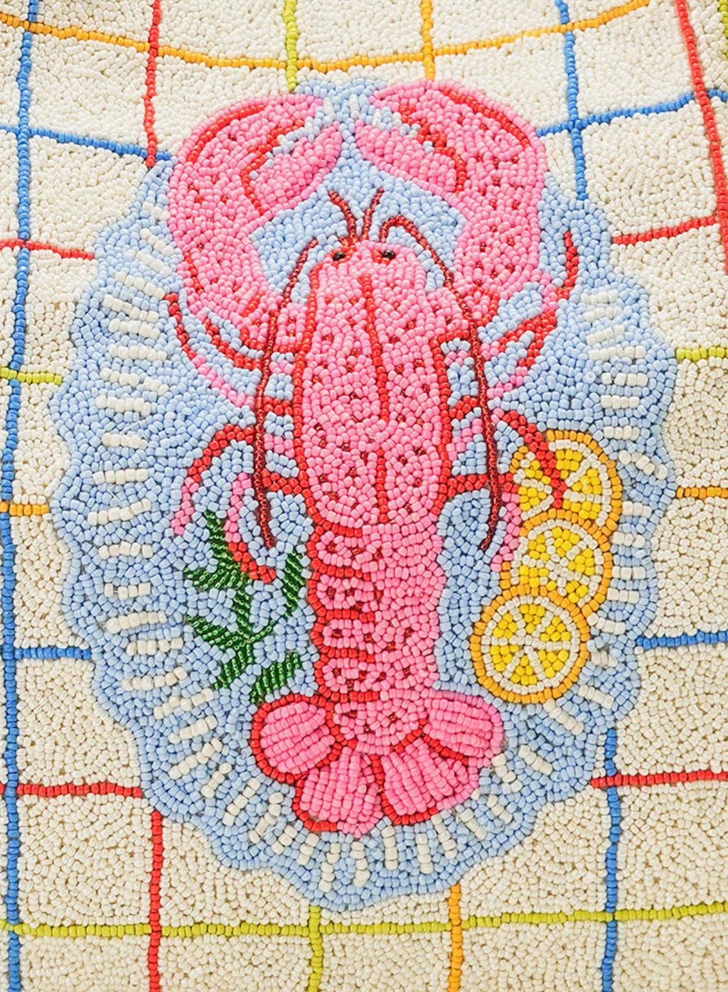 New England Lobster Beaded Oversized Tote