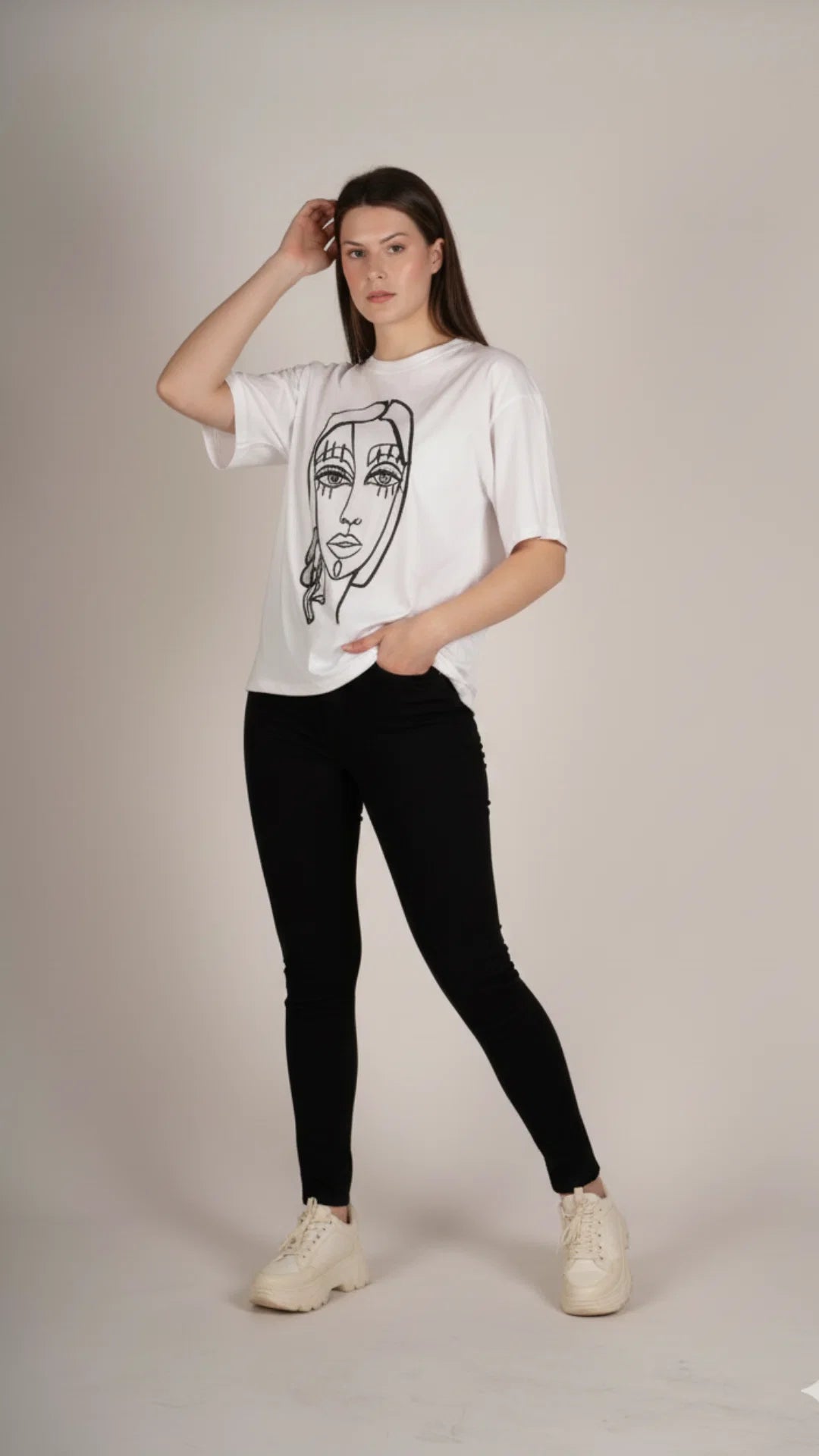 Angela Mara - Lady face T-Shirt White