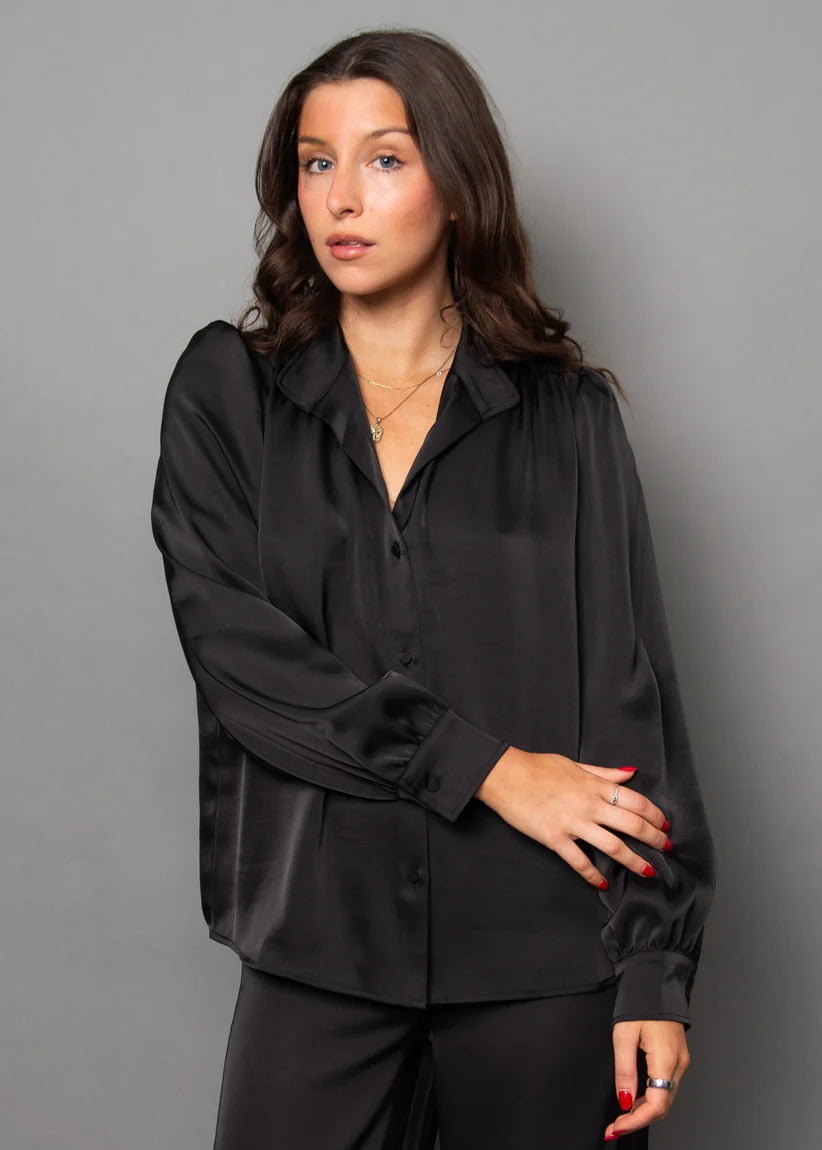 Balicia Button Up Blouse - Black