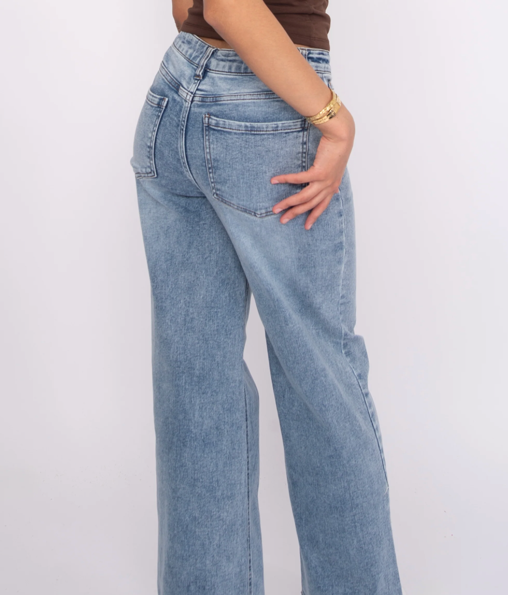 HIRANA STRETCH DENIM 5 POCKET WIDE