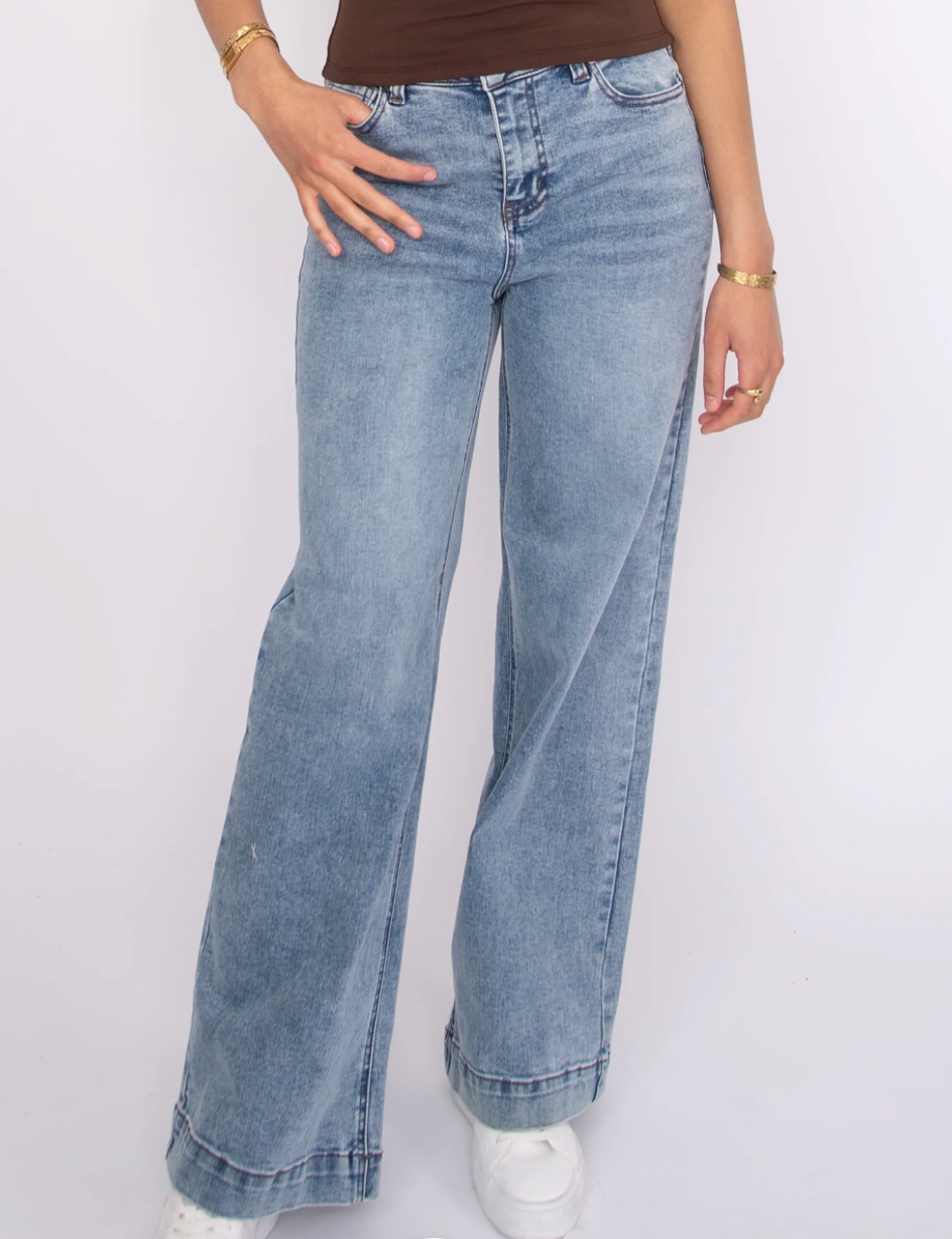 HIRANA STRETCH DENIM 5 POCKET WIDE