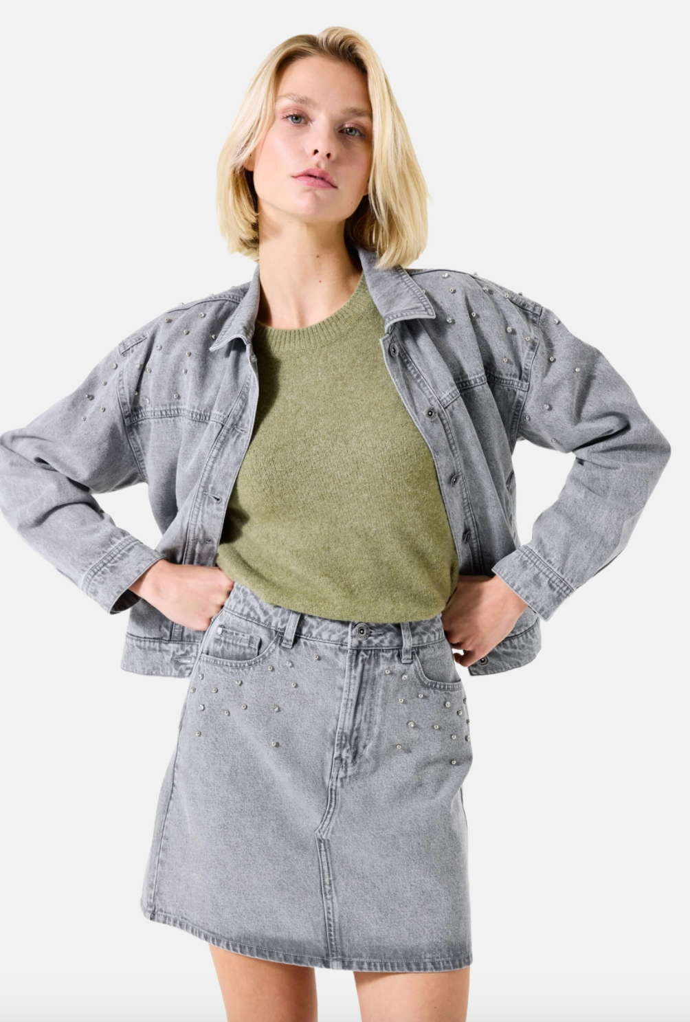 Garcia Ladies Denim Skirt with Sparkle