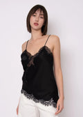 Reila asymmetric cami w/lace