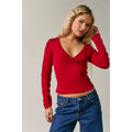 Long Sleeve V-Neck Wrap Top