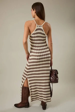 Sleeveless Stripe Knit Dress