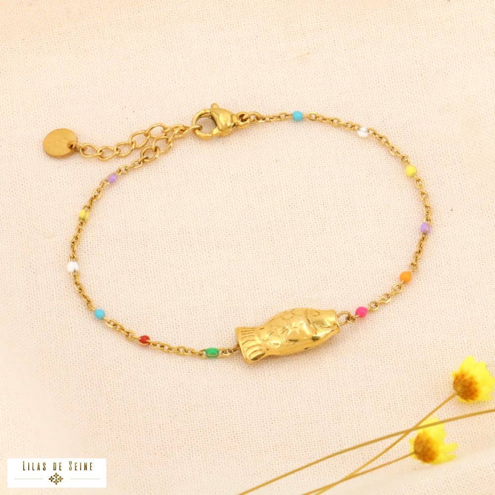 Fish talisman bracelet stainless steel 0224028: Multi