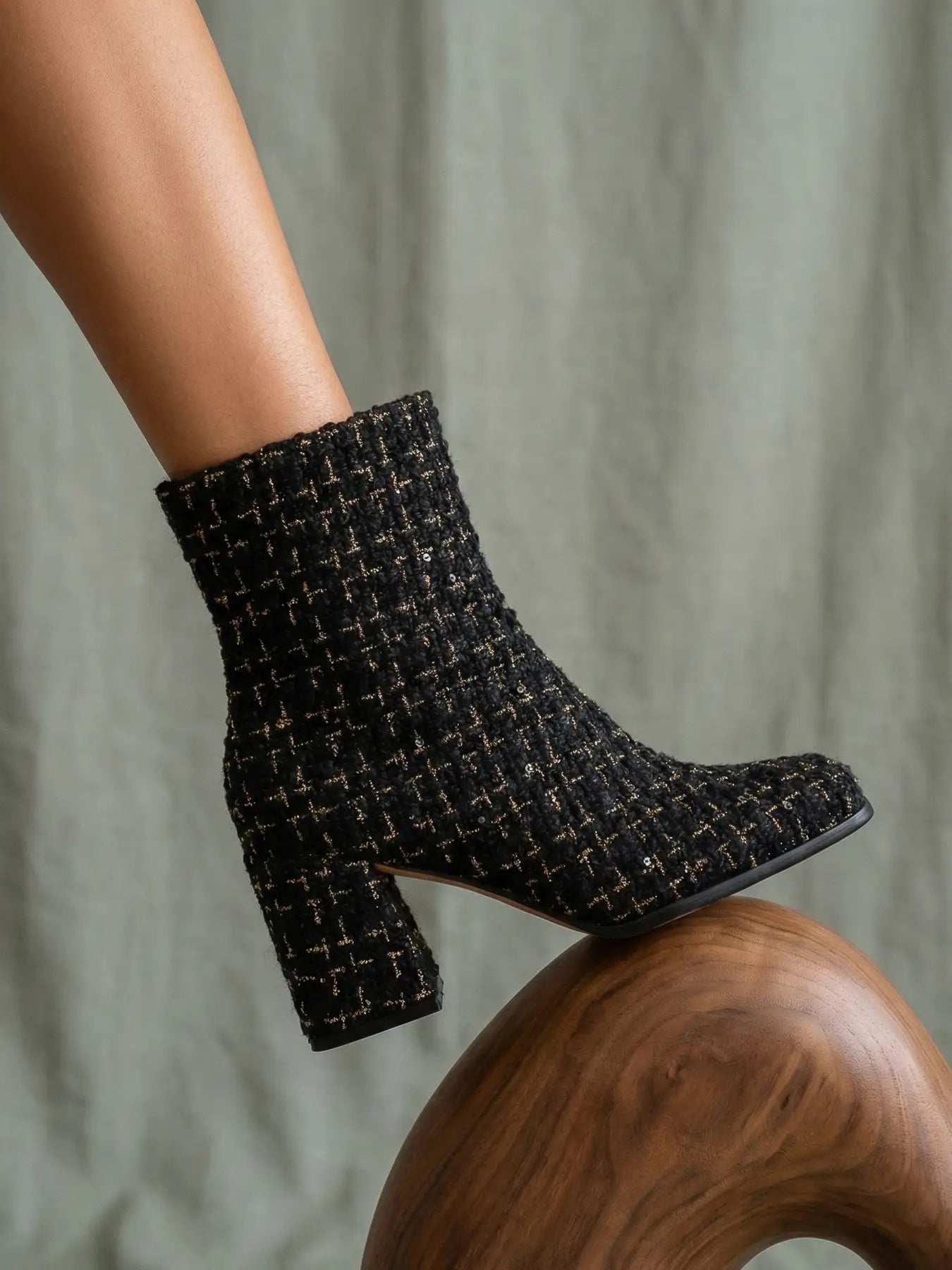 The Demi - Black Tweed Boot