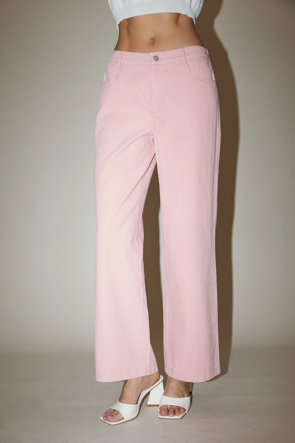 Pink Denim Long Pants