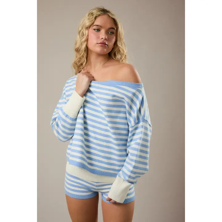 Stripe Oversized Sweater Top