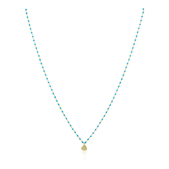 Elsa Mini Heart Necklace Turquoise