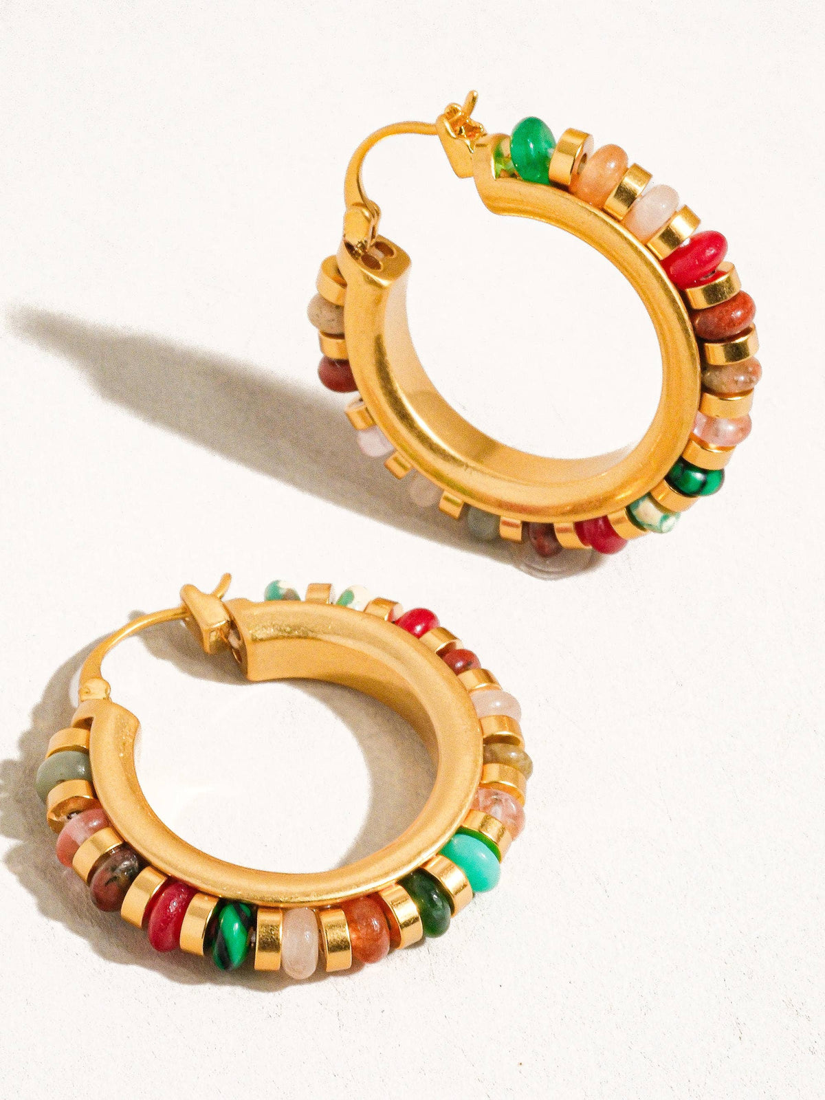 Capri 18K Gold Earring: Multi-Colored