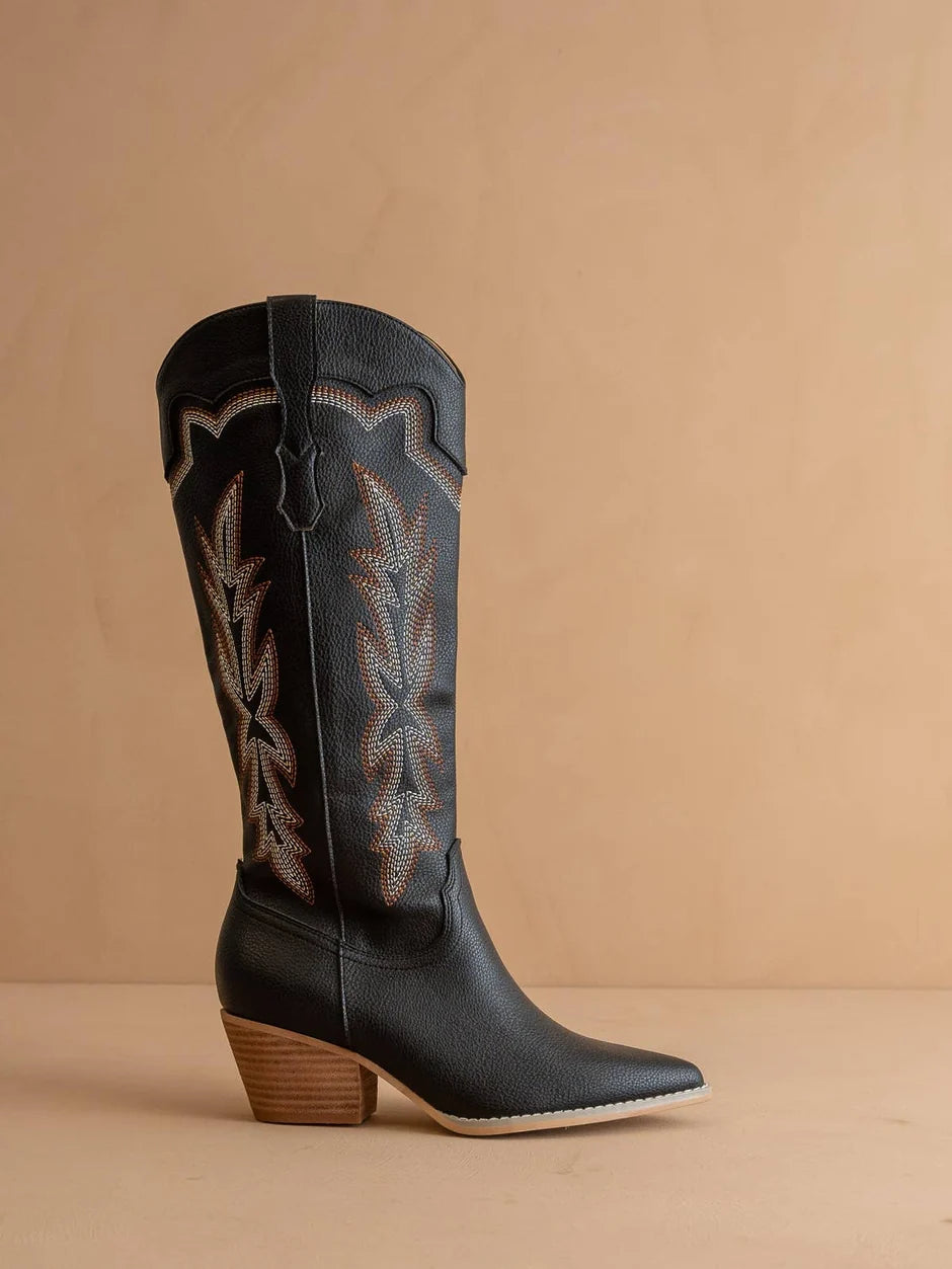 The Ainsley Black Cowboy Boot
