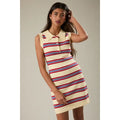 Sleeveless Collared Stripe Sweater Dress