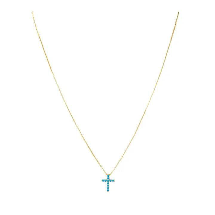 Raya Cz Cross Turquoise
