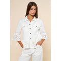 Floral Embroidery Hem Peplum Top