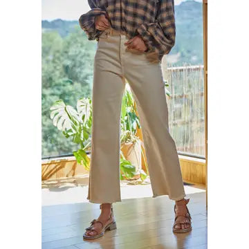 BY TOGETHER - High Waist Denim Jeans - Cream