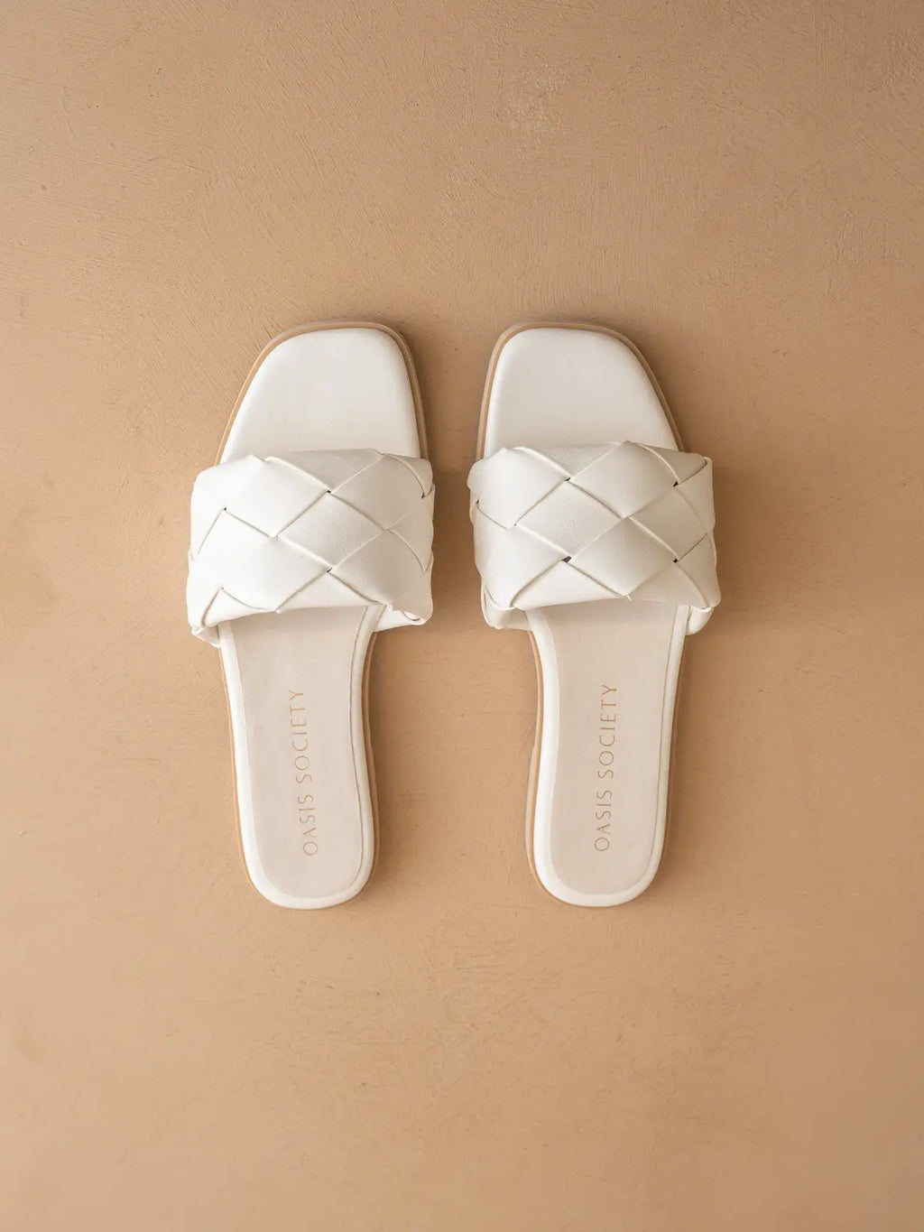 The Darla | White Woven Slide Sandal