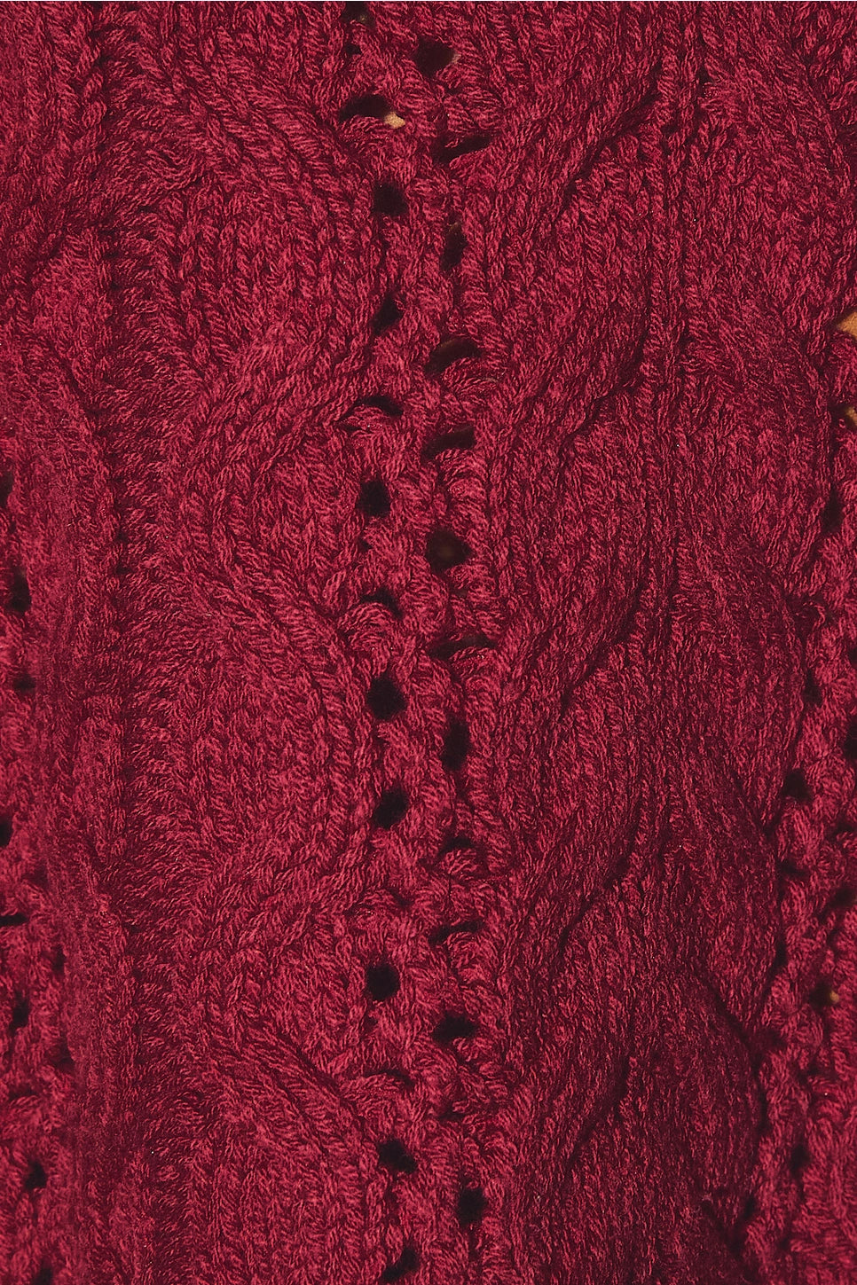 Cable Knit Pointelle Henley Oversized Sweater