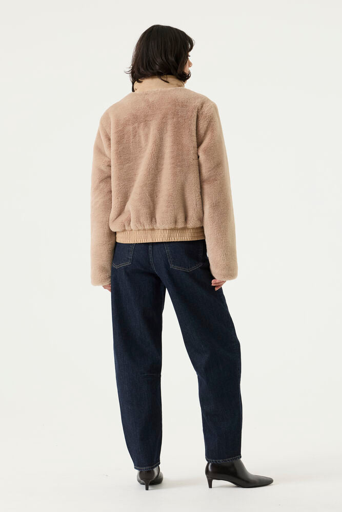 Garcia Beige Faux Fur Jacket
