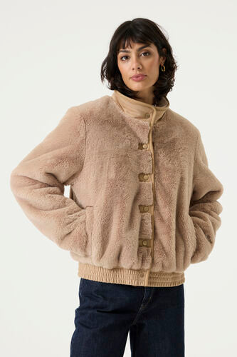 Garcia Beige Faux Fur Jacket