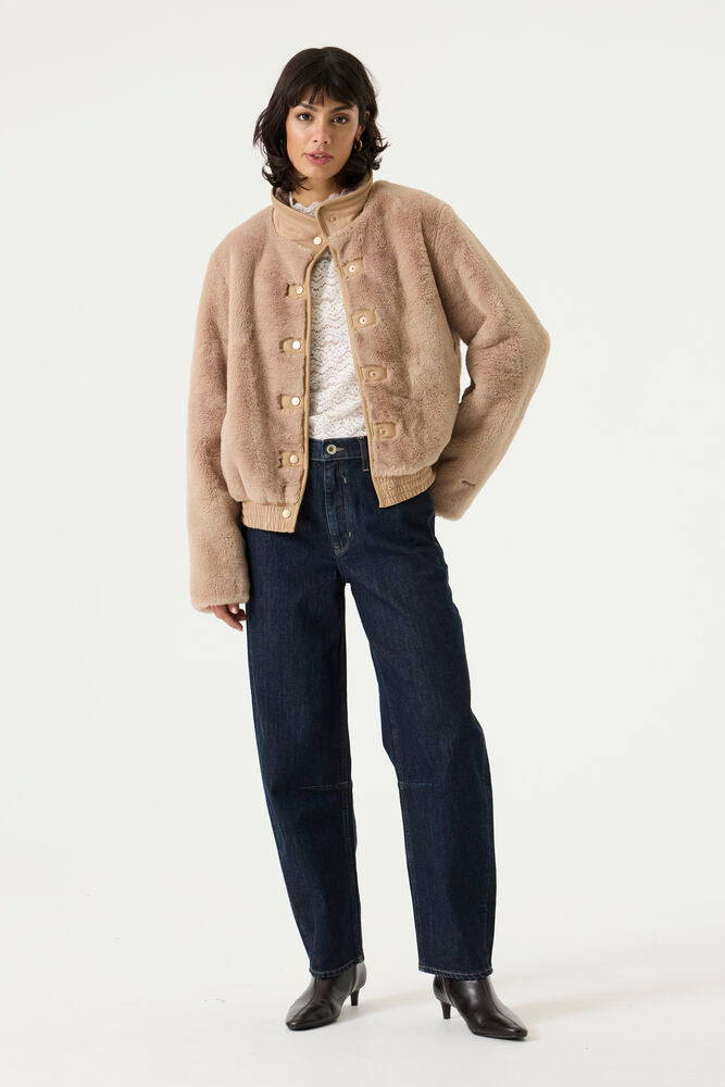 Garcia Beige Faux Fur Jacket