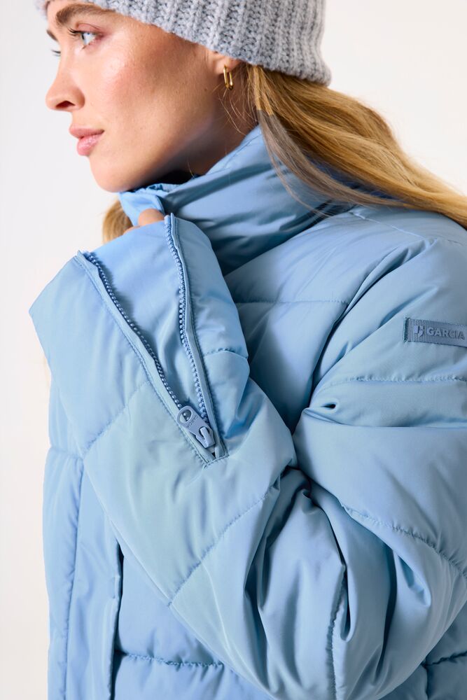 Ladies Outdoor Puffer Jacket Baby Blue