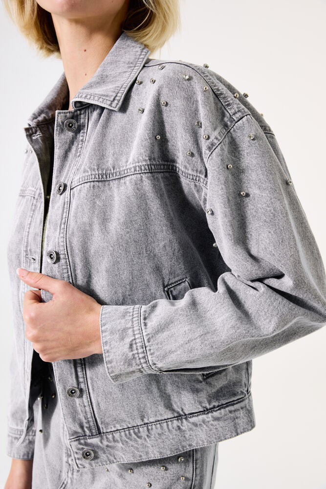Garcia Denim Jacket with Sparkle Studs
