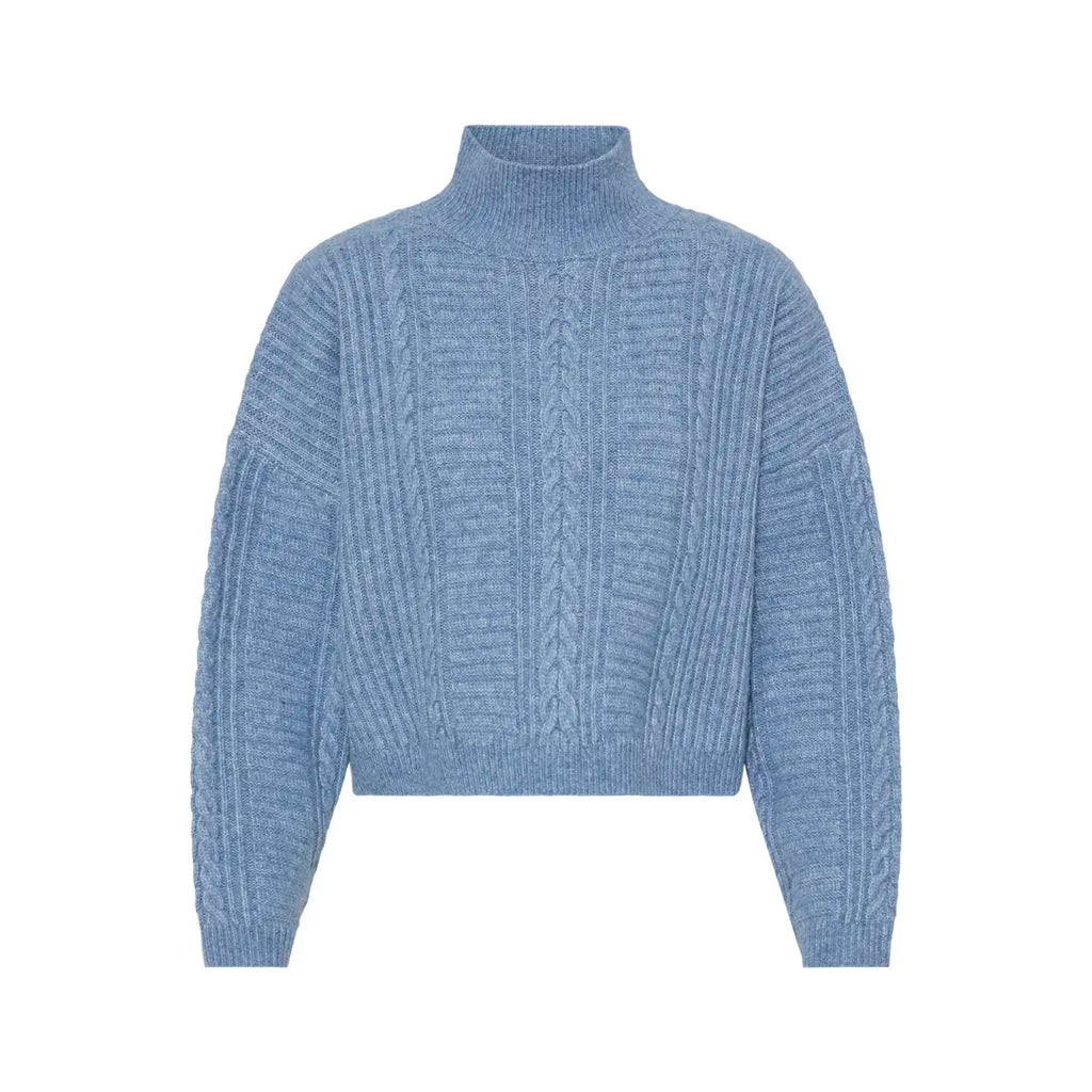 ICHI Mylle Blue Knit Sweater