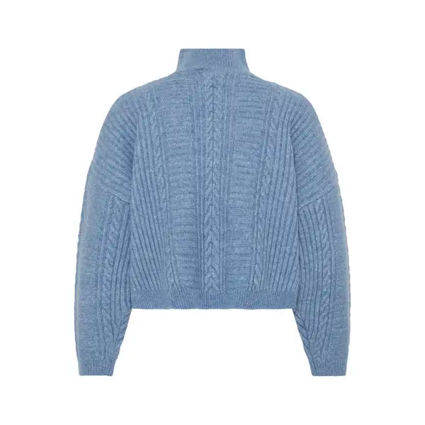 ICHI Mylle Blue Knit Sweater
