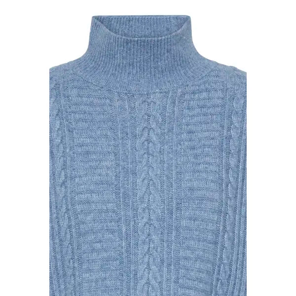 ICHI Mylle Blue Knit Sweater