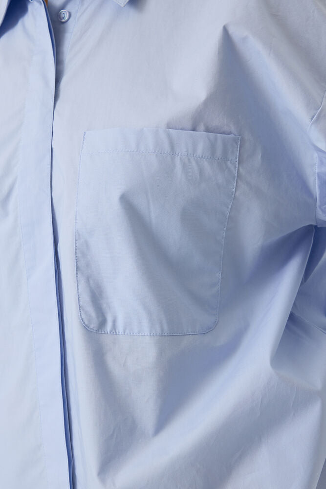 Ladies Blue Button Up Shirt