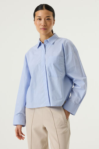 Ladies Blue Button Up Shirt